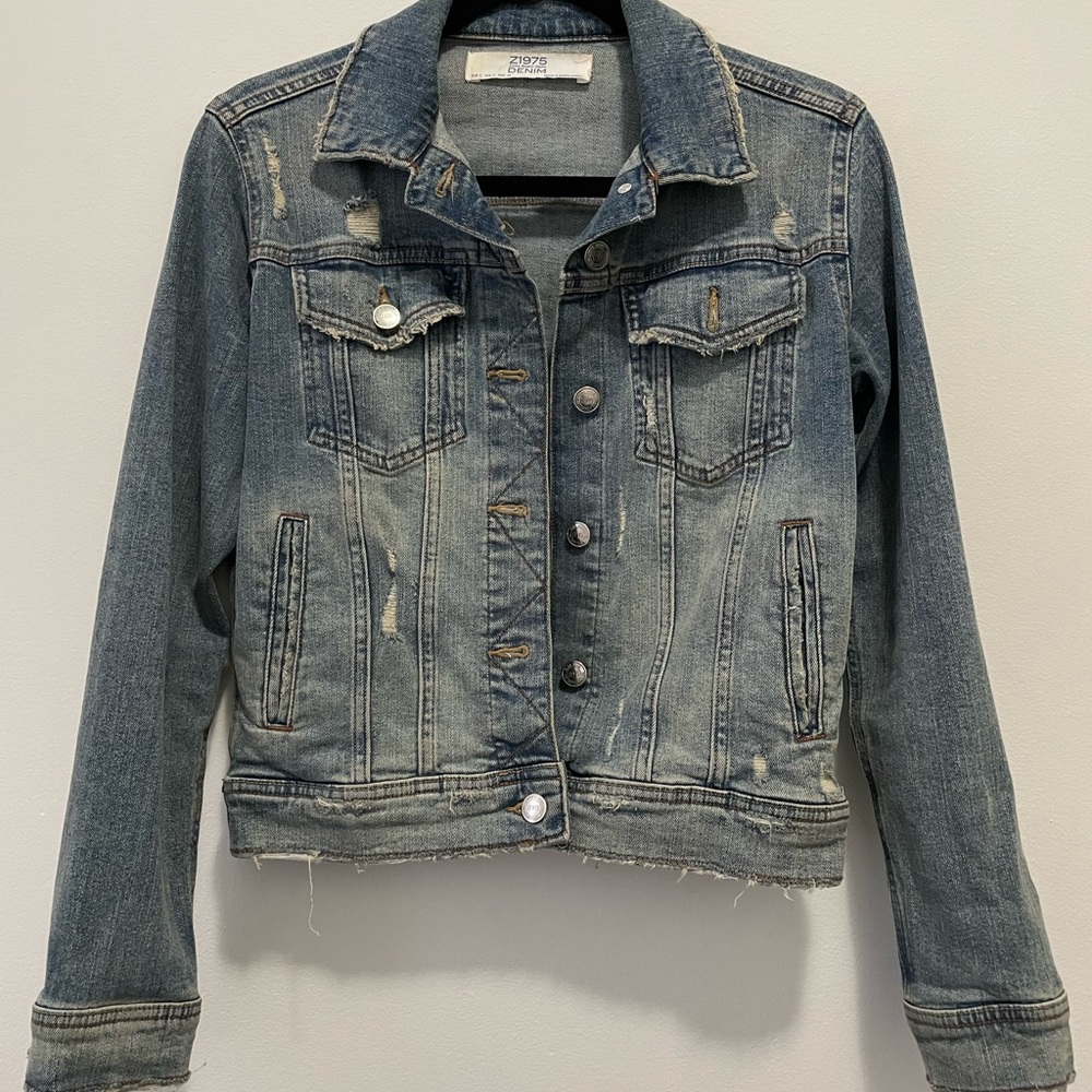 Zara, Distressed Denim Jacket, S